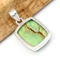 Pendentif Variscite Australienne rectangulaire argent 925 - Bijoux en Variscite