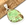 Pendentif Variscite Australienne forme libre argent 925 - Bijoux en Variscite