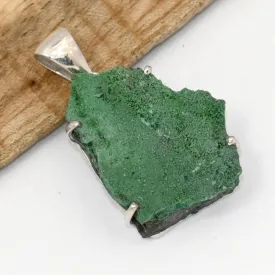 Rare pendentif Atacamite brute du Chili argent 925 - Bijoux en Atacamite