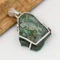 Rare pendentif Atacamite brute du Chili argent 925 - Bijoux en Atacamite
