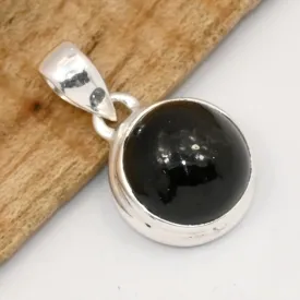 Pendentif Authentique Black Star Diopside forme ronde - Bijoux en Black Star Diopside