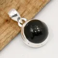 Pendentif Authentique Black Star Diopside forme ronde - Bijoux en Black Star Diopside