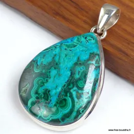 Pendentif Malachite Chrysocolle forme goutte - Pendentifs pierres naturelles