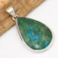 Pendentif goutte Malachite Chrysocolle péruvienne 4,6 cm - Bijoux en Malachite Chrysocolle