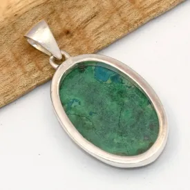 Malachite Chrysocolle du Pérou - Pendentif ovale 4,3 cm