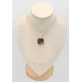 Pendentif Carré Jaspe Héliotrope Sang du Dragon - Argent 925