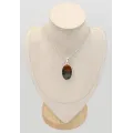 Jaspe Héliotrope Sang du Dragon - Pendentif Ovale Argent 925