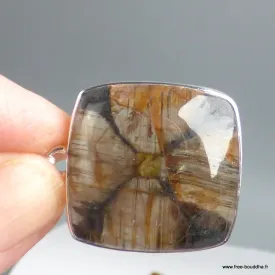 Grand Pendentif carré en Chiastolite Andalousite - Bijoux en Chiastolite