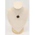 Pendentif rond en Chiastolite Andalousite - argent 925 - Bijoux en Chiastolite