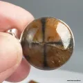 Pendentif rond en Chiastolite Andalousite et onyx noir - Bijoux en Chiastolite