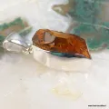 Pendentif Citrine brute forme libre argent 925 - Bijoux en Citrine