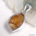 Pendentif Citrine brute forme libre - Chakra plexus solaire - Bijoux en Citrine