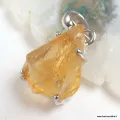 Pendentif Citrine brute avec griffes - Chakra plexus solaire - Bijoux en Citrine