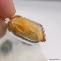 Pendentif serti clos Citrine brute - 3è chakra - Bijoux en Citrine