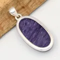 Grand Pendentif Charoite de Russie ovale - Bijoux en Charoite