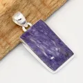 Pendentif Charoite de Russie grade AAA rectangulaire - Bijoux en Charoite