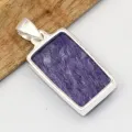 Pendentif Charoite de Russie grade AAA rectangulaire - Bijoux en Charoite