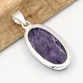 Pendentif ovale Charoite de Russie / Sibérie grade AAA - Bijoux en Charoite