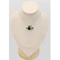 Pendentif Calcédoine Chrome forme d'oeil et péridot - Bijoux en Calcédoine Chrome