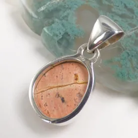 Petit Pendentif Opale de feu Mexicaine rouge - Bijoux en Opale de Feu