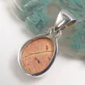 Petit Pendentif Opale de feu Mexicaine rouge - Bijoux en Opale de Feu