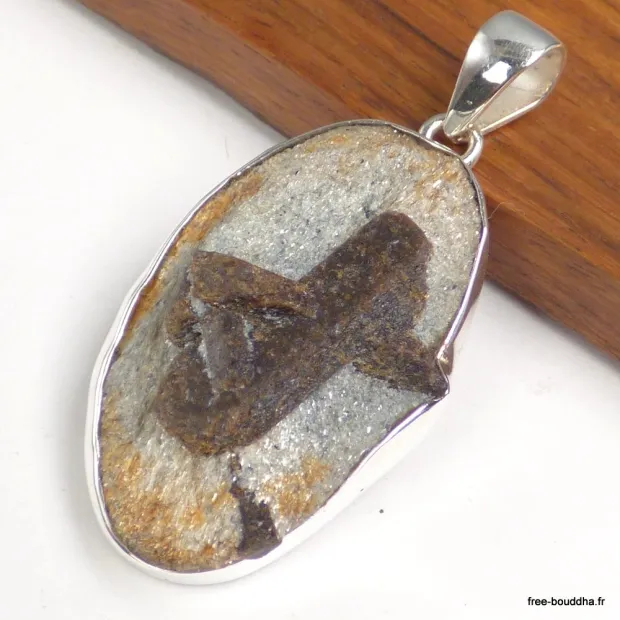 Staurolite Porte-Bonheur - Pendentif Argent 925 Massif