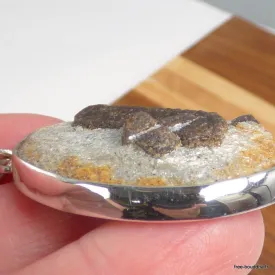 Pendentif Staurolite porte-bonheur argent 925 - Bijoux en Staurolite