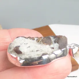 Croix de Fée Staurolite – Pendentif Argent 925 Naturel