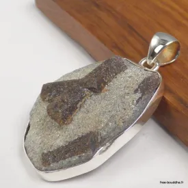 Staurolite Porte-Bonheur - Pendentif Argent 925 Massif