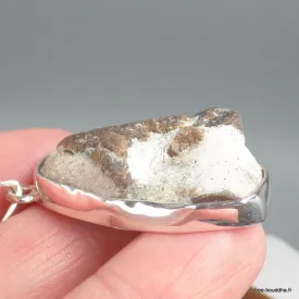 Pendentif Staurolite Authentique – Argent Massif 925 - Bijoux en Staurolite