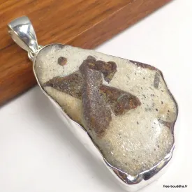 Gros Pendentif Croix de Staurolite Naturelle – Argent 925