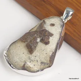 Gros Pendentif Croix de Staurolite Naturelle – Argent 925