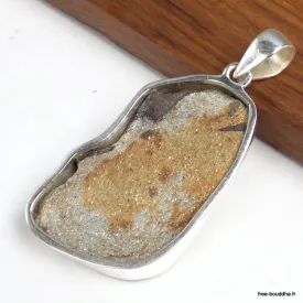 Gros pendentif Staurolite porte‑bonheur argent 925, bijou énergétique