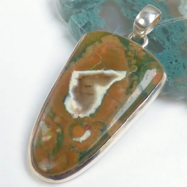 Rhyolite Naturelle du Mexique – Pendentif Argent 925