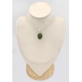 Pendentif Jade Néphrite Ovale, Pierre Naturelle – Argent 925