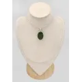 Pendentif Jade Néphrite Ovale, Pierre Millénaire – Argent 925