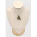 Pendentif argent Conichalcite véritable forme asymétrique - Bijoux en Conichalcite