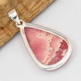 Pendentif goutte Rhodochrosite naturelle qualité AAA - Bijoux en Rhodochrosite