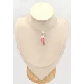 Pendentif Rhodochrosite naturelle forme libre argent 925 - Bijoux en Rhodochrosite
