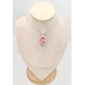 Superbe Pendentif Rhodochrosite naturelle ovale argent 925 - Bijoux en Rhodochrosite