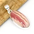 Pendentif ovale Rhodochrosite AAA - Argent 925 - Bijoux en Rhodochrosite