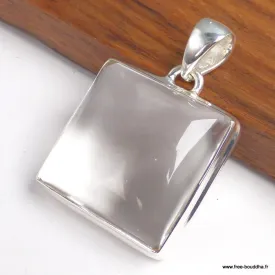 Pendentif carré Cristal de Roche Quartz Clair - Bijoux en Cristal de roche