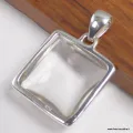 Pendentif carré Cristal de Roche Quartz Clair - Bijoux en Cristal de roche