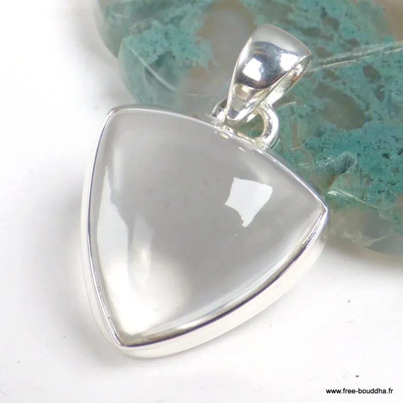 Pendentif Cristal de Roche triangulaire - Quartz Clair - Bijoux en Cristal de roche