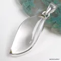 Pendentif Cristal de Roche - Quartz Clair forme oeil - Bijoux en Cristal de roche