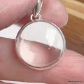 Pendentif rond Cristal de Roche - Quartz Clair argent 925 - Bijoux en Cristal de roche