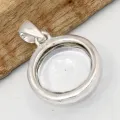 Pendentif rond Cristal de Roche - Quartz Clair argent 925 - Bijoux en Cristal de roche