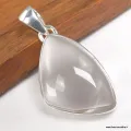 Pendentif Cristal de Roche - forme libre argent 925 - Bijoux en Cristal de roche