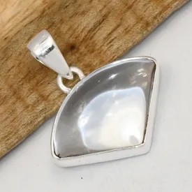 Pendentif Cristal de Roche - forme géométrique argent 925 - Bijoux en Cristal de roche