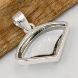 Pendentif Cristal de Roche - forme géométrique argent 925 - Bijoux en Cristal de roche